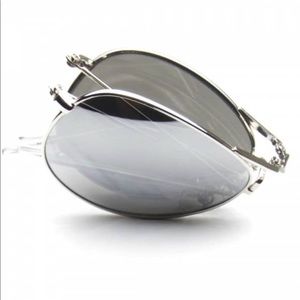 Folding Pocket Metal Aviator Sunglasses